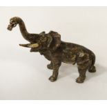 PAINTED BRONZE ELEPHANT