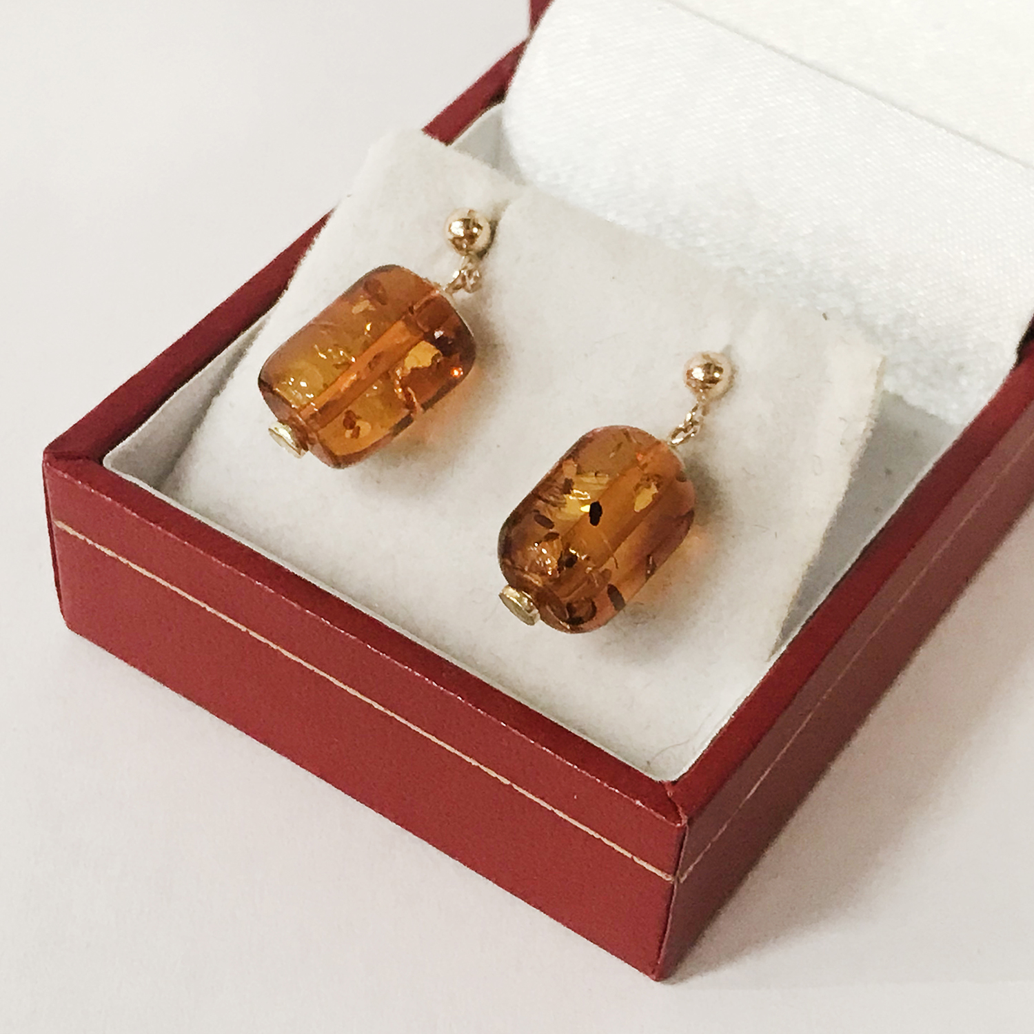 9K GOLD AMBER STUDS