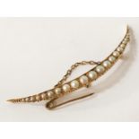 VICTORIAN GOLD & SEED PEARL BROOCH