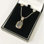 STERLING SILVER OPAL PENDANT & EARRINGS