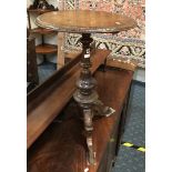 VICTORIAN CARVED WALNUT TRIPOD TABLE