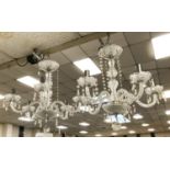 PAIR OF CRYSTAL & GLASS CHANDELIERS