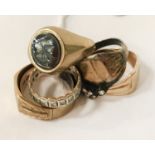 7 9CT GOLD RINGS