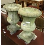 PAIR OF SMALL GARDEN URNS