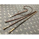 3 WALKING STICKS WITH SILVER TOPS