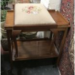 INLAID TROLLEY & STOOL