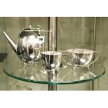 SILVER PLATE DECO STYLE TEA SET