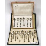 TWO CASED EUROPEAN HM SILVER SPOON SETS