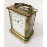 BRASS MANTLE CLOCK WITH KEY