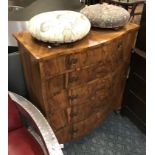 BURR WALNUT SERPENTINE CHEST