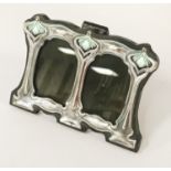 SILVER & ENAMEL DOUBLE PHOTO FRAME