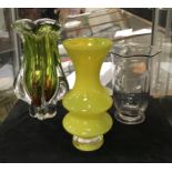 3 PIECES OF ART GLASS
