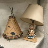 PENDELFIN FIGURAL LAMP & A TIPI LAMP SHADE