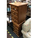 PAIR OF PINE FOUR DRAWER CHESTS