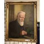 OIL ON CANVAS PAINTING OF GEORGE BERNARD SHAW BT J.WILLIAMS