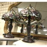 PAIR TIFFANY STYLE TABLE LAMPS