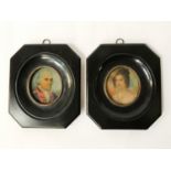 PAIR BLACK PORTRAIT MINIATURES