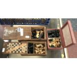 3 VINTAGE WOODEN CHESS SETS