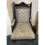 VICTORIAN GRANDFATHER CHAIR