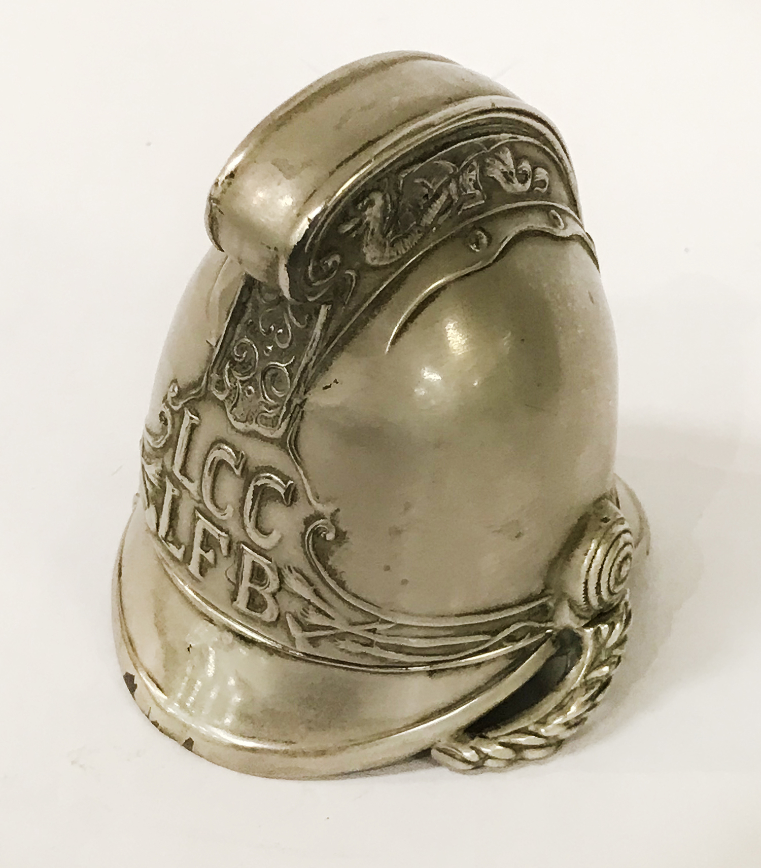 LCC LONDON FIRE BRIGADE MINIATURE HELMET INKWELL A/F