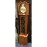 GRANDFATHER CLOCK WITH STAINED GLASS DOOR