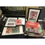 ARSENAL 1950 FA CUP SIGNED PHOTOS -PAUL MERSON, ARSENAL MAGAZINES & BOOKS