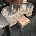 QUEEN ANNE STYLE DRESSING TABLE & STOOL