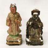 PAIR WOOD CHINESE FIGURES