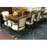 INLAID DINING TABLE & 8 CHAIRS