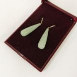 9CT GOLD JADE TEAR DROP EARRINGS