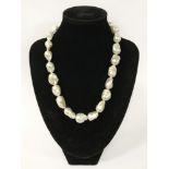 LARGE BAROQUE PEARL NECKLACE WITH 9CT GOLD CLASP