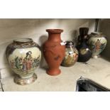 FIVE ORIENTAL VASES