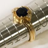 18CT GOLD SINGLE STONE SAPPHIRE RING