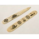 PAIR SHIPS LETTER OPENERS