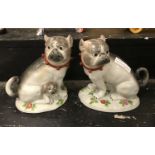PAIR OF PORCELAIN PUG DOGS