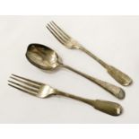 TWO H/M SILVER FORKS & A SPOON