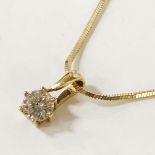 18CT YELLOW GOLD DIAMOND NECKLACE - APPROX HALF CARAT