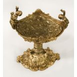 GILT BRONZE CHERUB COMPORT