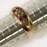 HM 15CT PEARL & RUBY RING