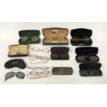 15 EDWARDIAN SPECTACLES & CASES
