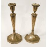 PAIR TALL HM SILVER CANDLESTICKS