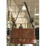 MULBERRY VINTAGE BROWN HANDBAG - CROC DESIGN 926818 TAG NUMBER