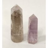 PAIR QUARTZ OBELISKS