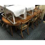 YEW TABLE & 6 CHAIRS