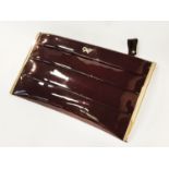 PANDORA CLUTCH BAG- GREAT CONDITION WITH PURCHASE RECEIPT, PLEAT POUCH PATENT PURPLE