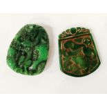 PAIR GREEN PENDANTS