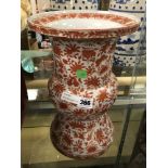 19THC RED & WHITE VASE