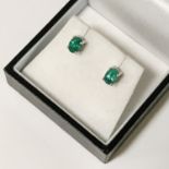 9CT GOLD & EMERALD EARRINGS