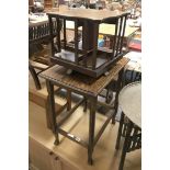 REVOLVING BOOKCASE & OCCASIONAL TABLE
