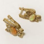 GILT SILVER OPAL EARRINGS